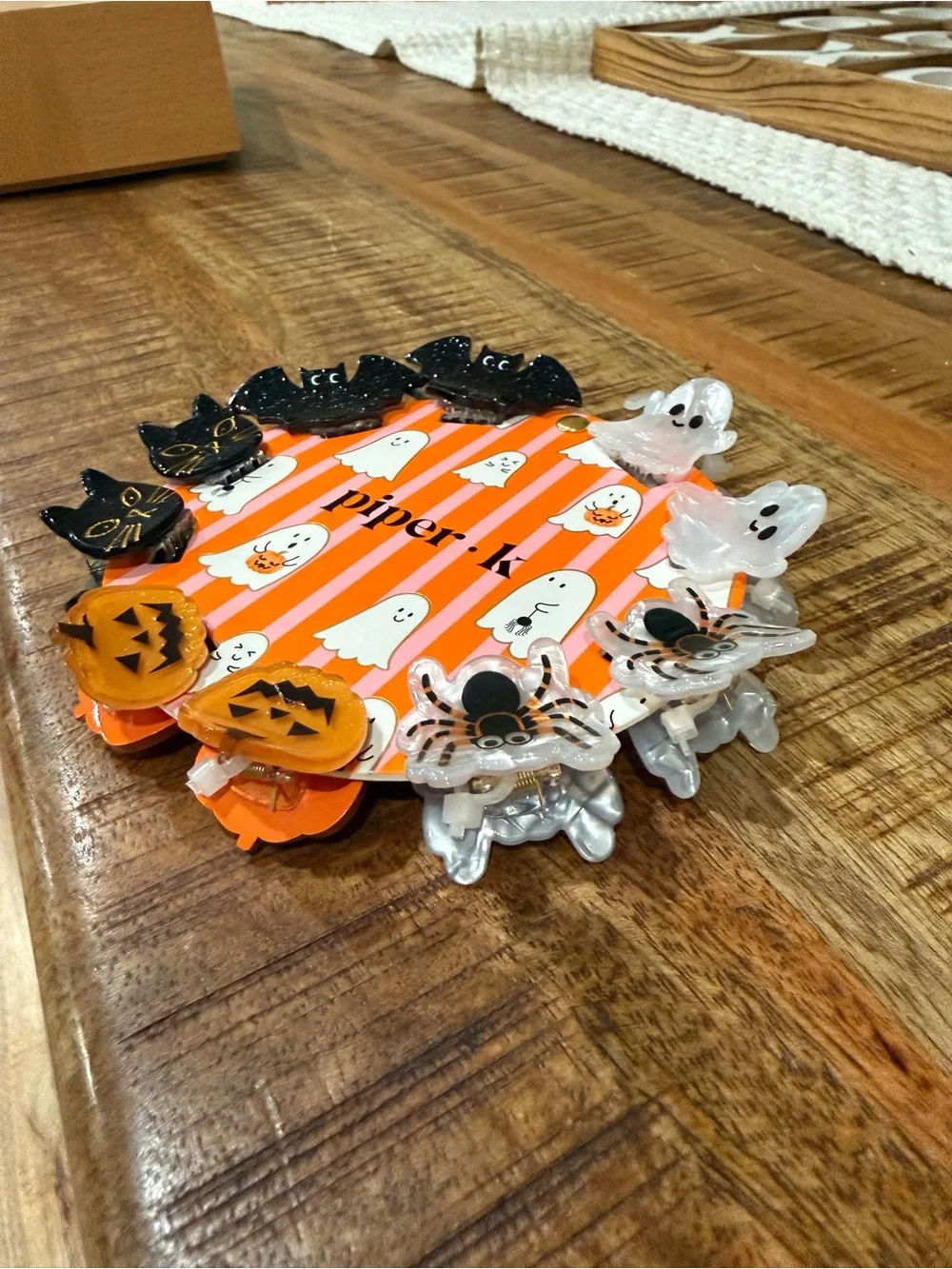 piper.k Halloween Acrylic Hair Clips🎃👻 Set - Orange, Black, Clear🦇🐈‍⬛🎃 NWT